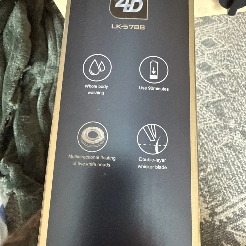 4D LK-5788 5-Head Electric Rotary Shaver USB-C Rechargeable Wet/Dry LCD